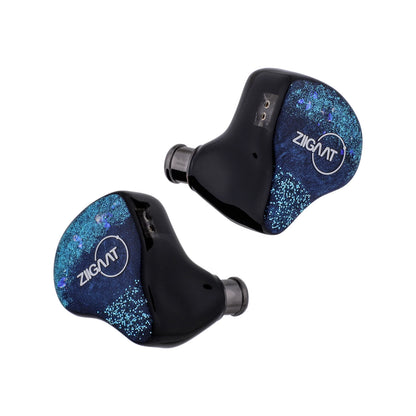 Wired HiFi IEM Earbuds 5 Driver Hybrid Blue