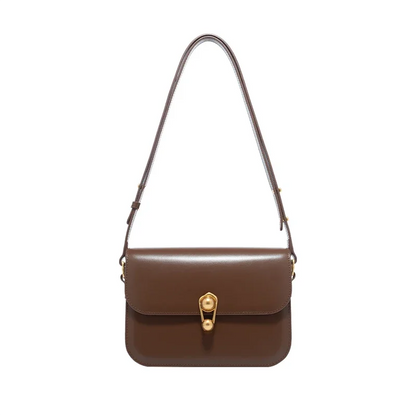 Brown Split Leather Designer Tote Handbag
