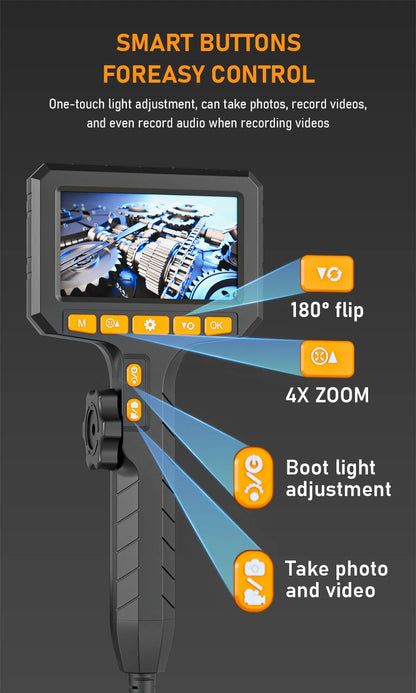 Two-Way Rotary Borescope 4.3 Inch Screen 6.2mm Probe