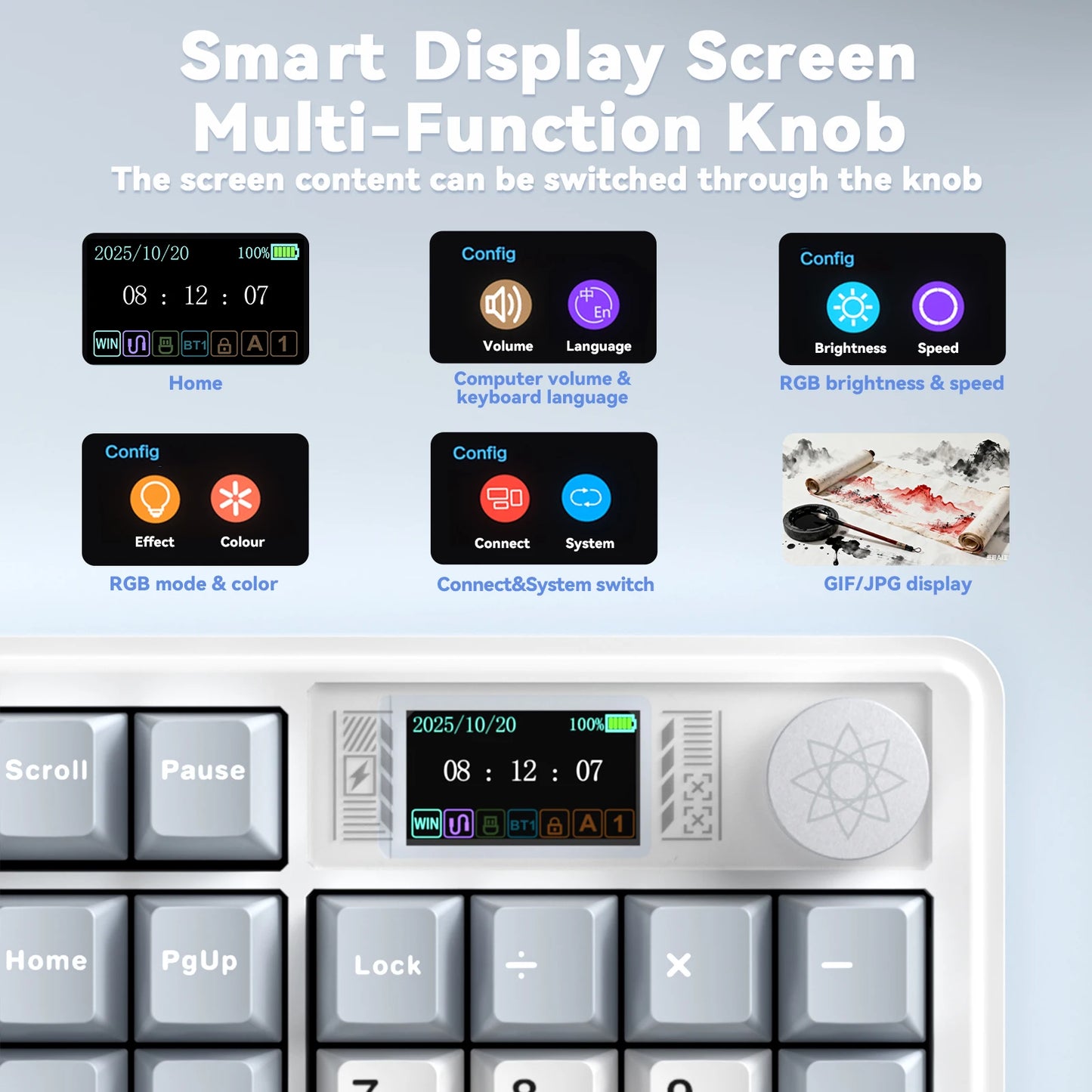 Low-Noise Mechanical Bluetooth Gaming Keyboard 104 Keys