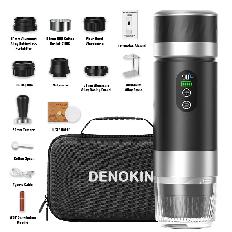 3in1 Portable Espresso Coffee Machine Digital Display