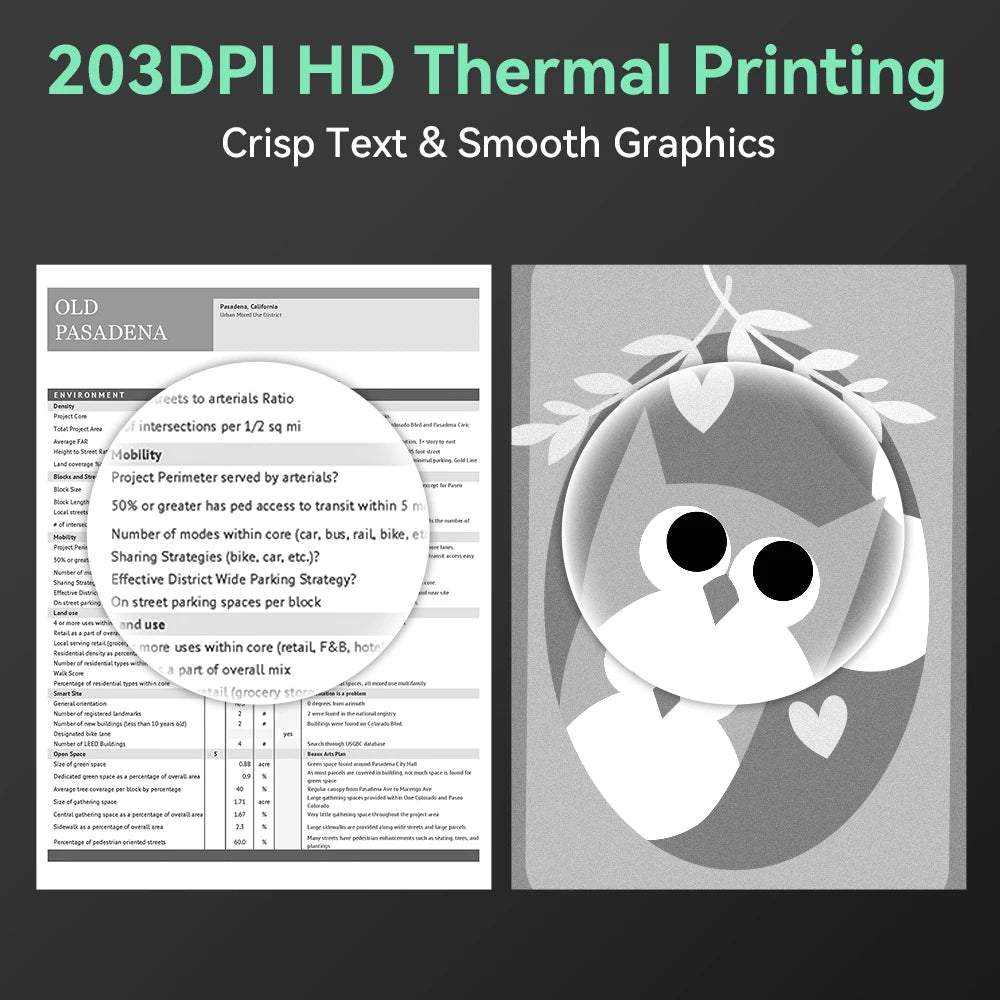 Wireless A4 Thermal Printer with Bluetooth for Travel & Office