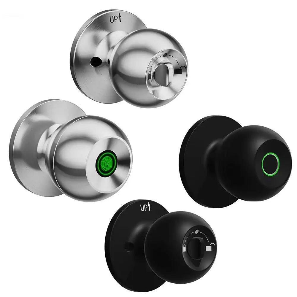 Black Smart Knob Door Lock with App Control