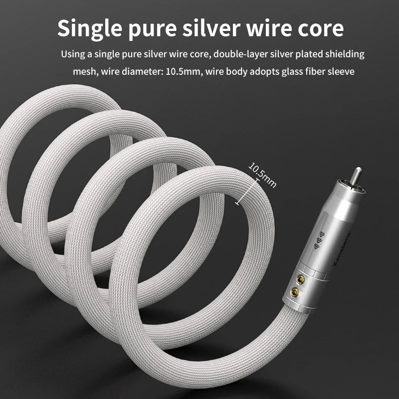 1.5m Pure Silver Coaxial Audio Cable SPDIF
