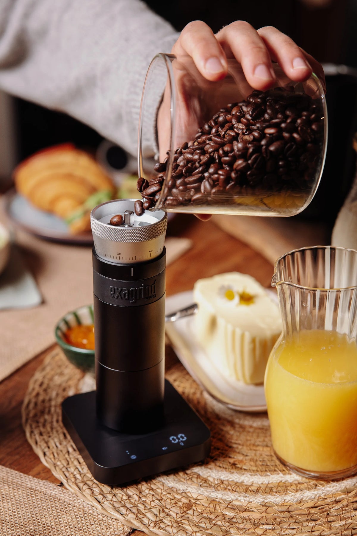 Manual Coffee Grinder with 38mm Stainless Steel Conical Burrs