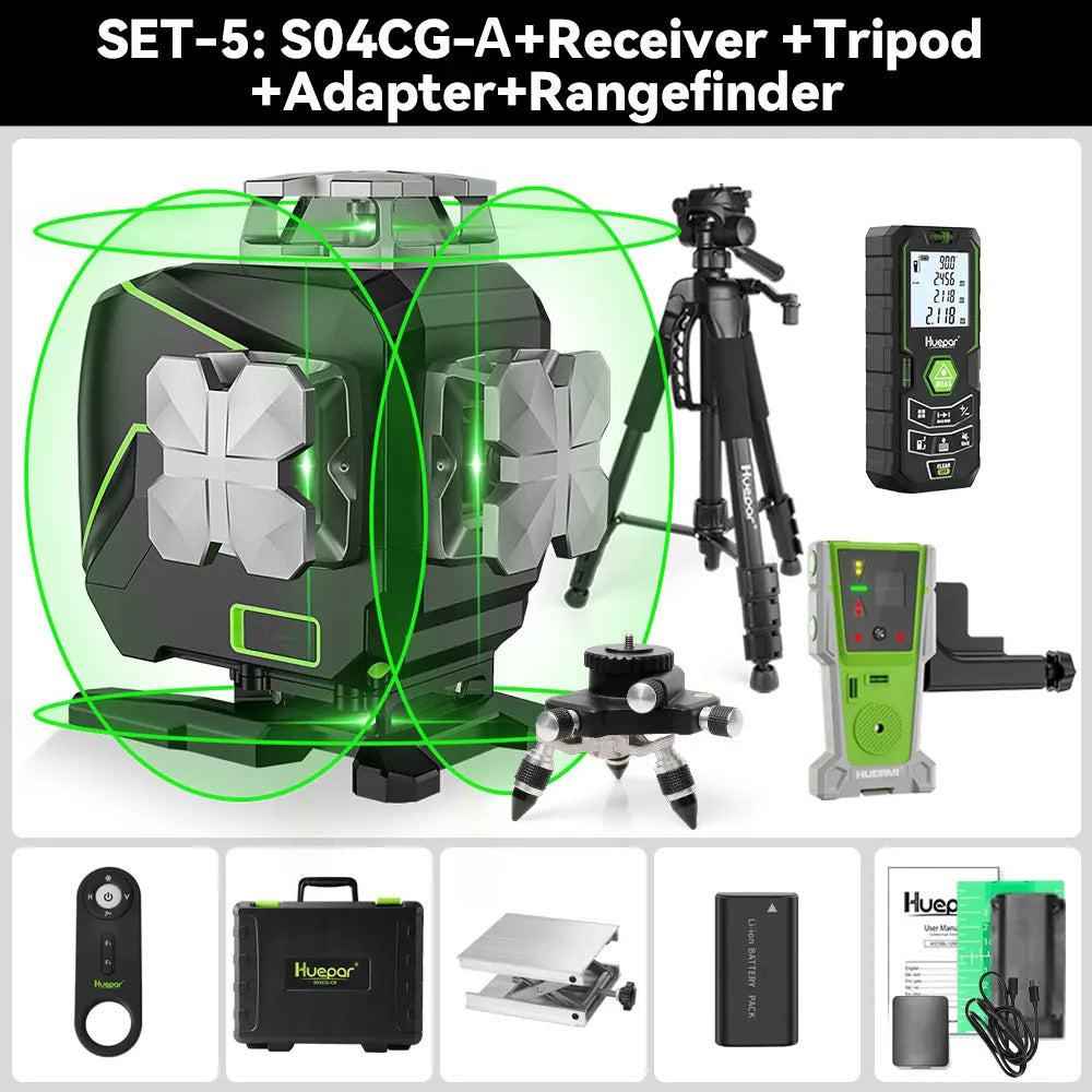 16-Line 4D Laser Level with Bluetooth & Remote Control