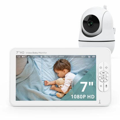 7" HD Video Baby Monitor with Split-Screen and Camera