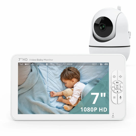 7" HD Video Baby Monitor with Split-Screen and Camera