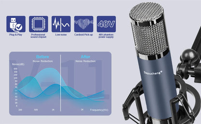USB-C Audio Interface Sound Card for Live Recording