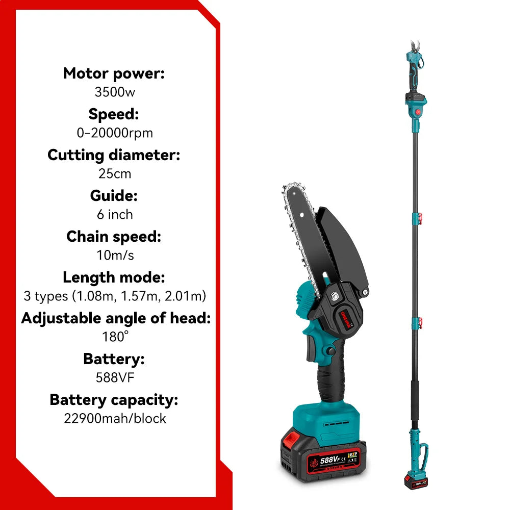 Cordless 18V Telescoping Tree Cutting Pole Saw