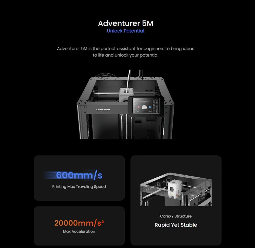 High-Speed 3D Printer with Auto Leveling & PEI Plate