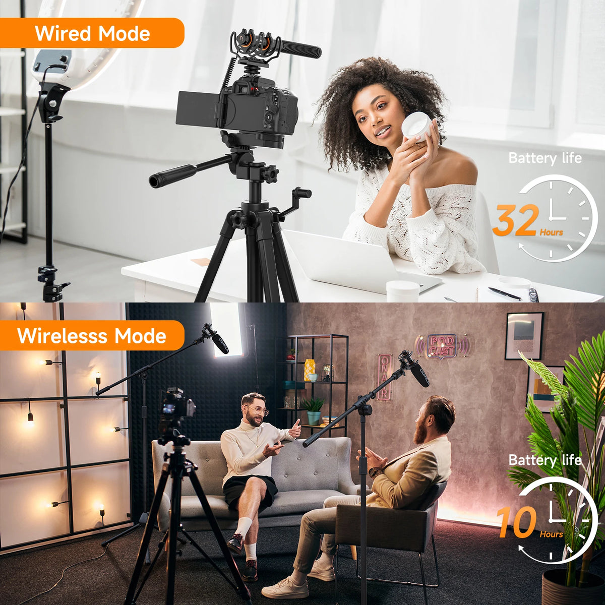 Dual Mode VM40 Microphone for Wired and Wireless Use