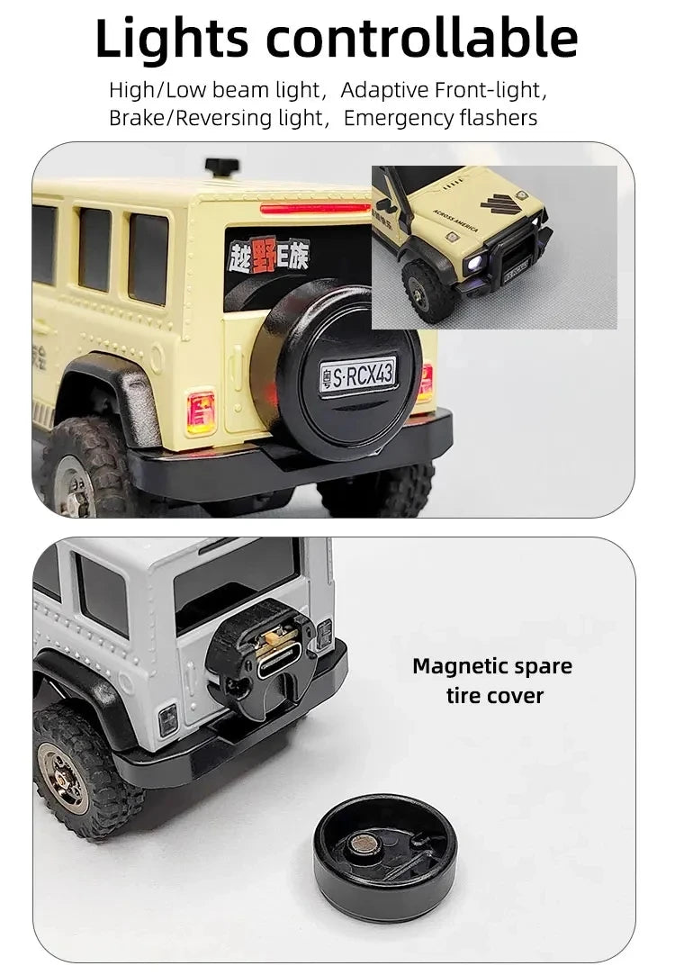 1:43 4WD RC Crawler Mini Off-Road RTR Yellow