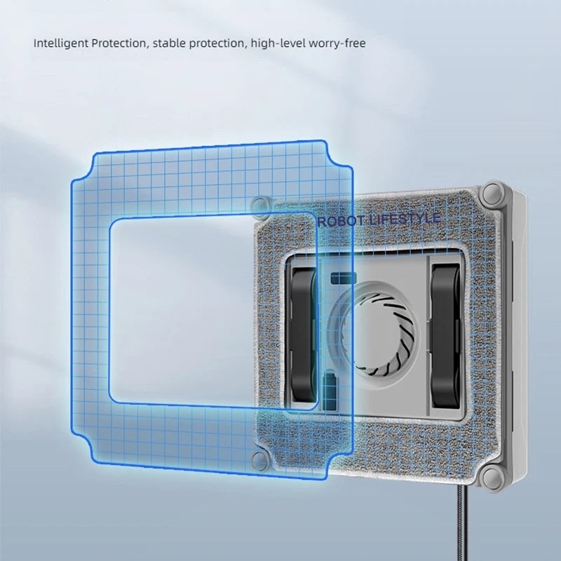 Smart Window Cleaning Robot with Auto Spray and Voice Prompts