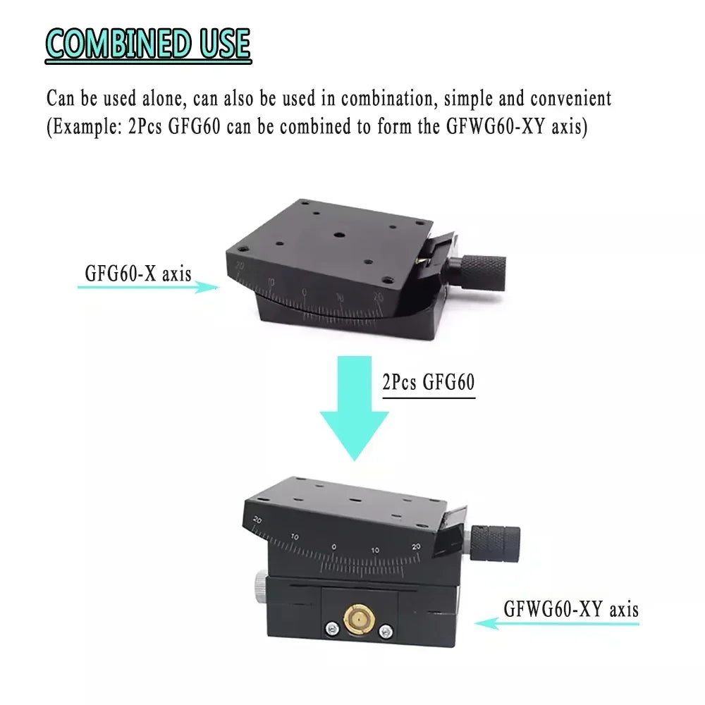 Portable 25x25mm X Axis Goniometer Stage Precision Angle Table