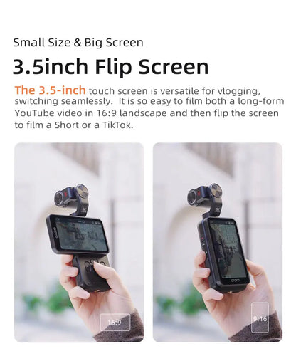 5K Pocket Vlogging Camera 3-Axis Stabilization Face Tracking