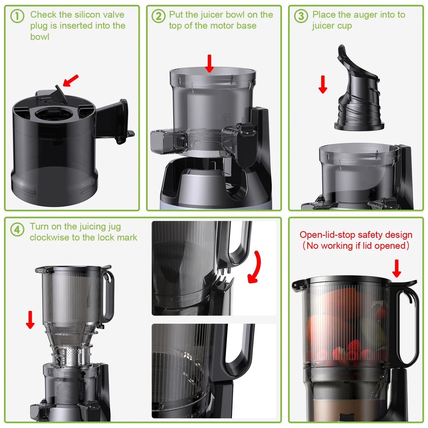 Cold Press Juicer with 130mm Wide Feed Chute