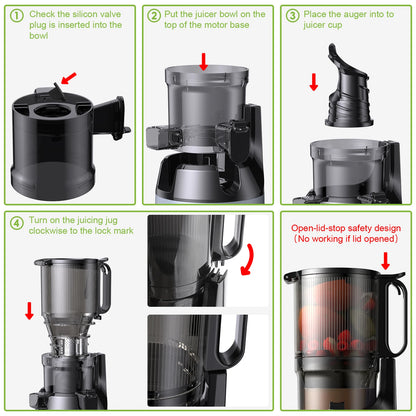 Cold Press Juicer with 130mm Wide Feed Chute