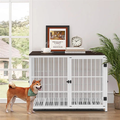 Heavy Duty Dog Crate End Table White M