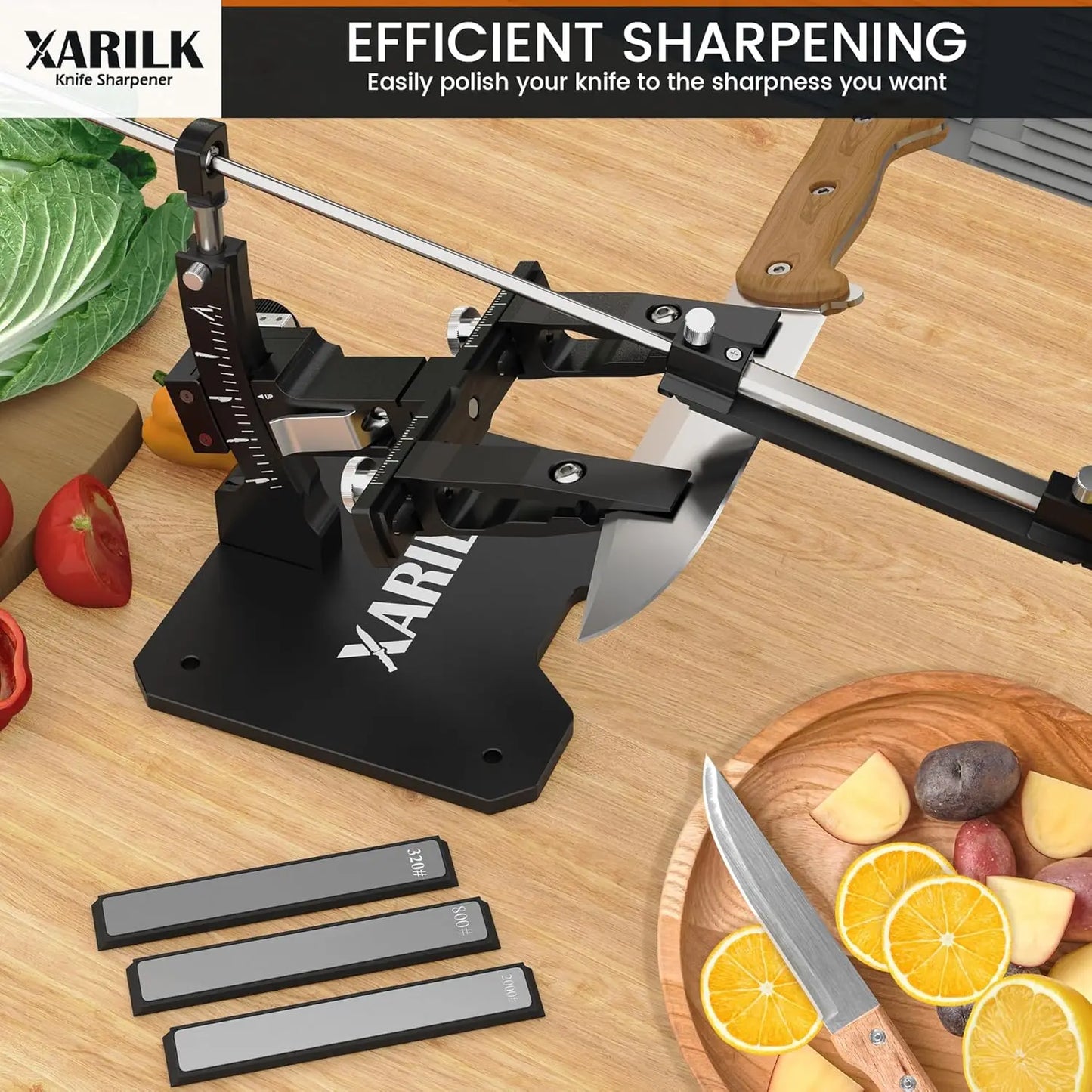 Professional Aluminium Knife Sharpening System with 3 Diamond Plates