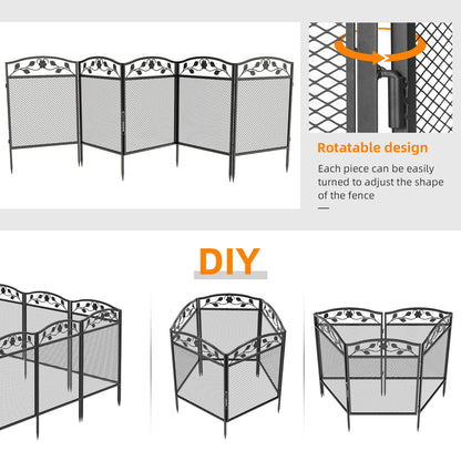 Portable Metal Pet Fence Barrier 5 Panel Safety Latch