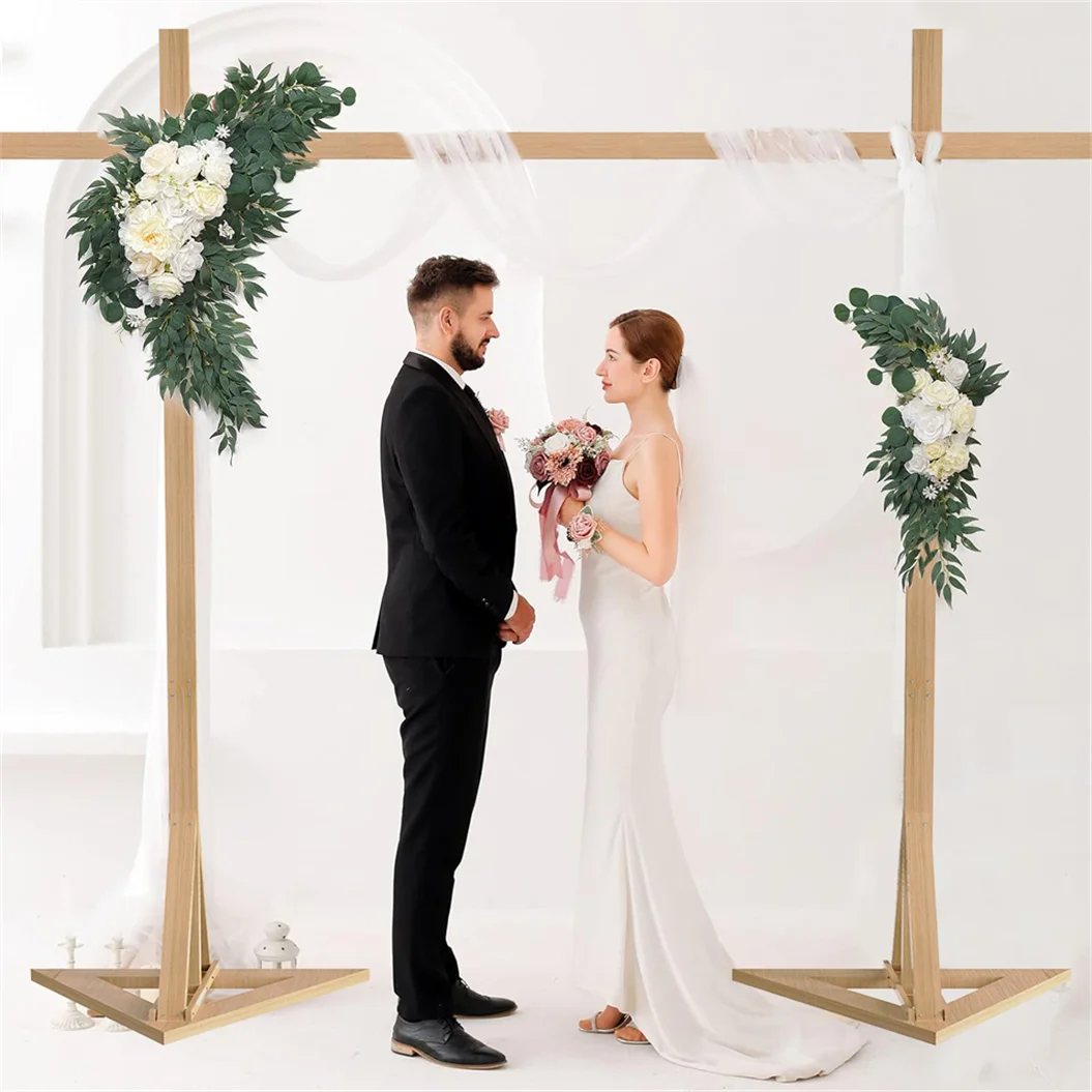 10x10ft Wooden Wedding Arch Backdrop Stand