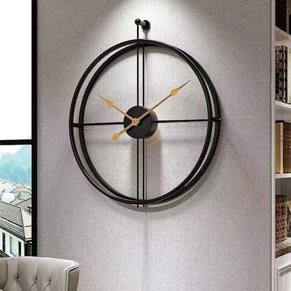 Decorative Wall Clock European Style Black Gold Needle 60cm