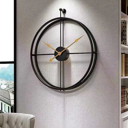 Decorative Wall Clock European Style Black Gold Needle 60cm