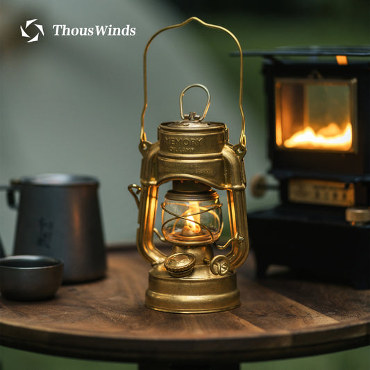 Portable Retro Camping Lantern with Memory Oil Lamp Light