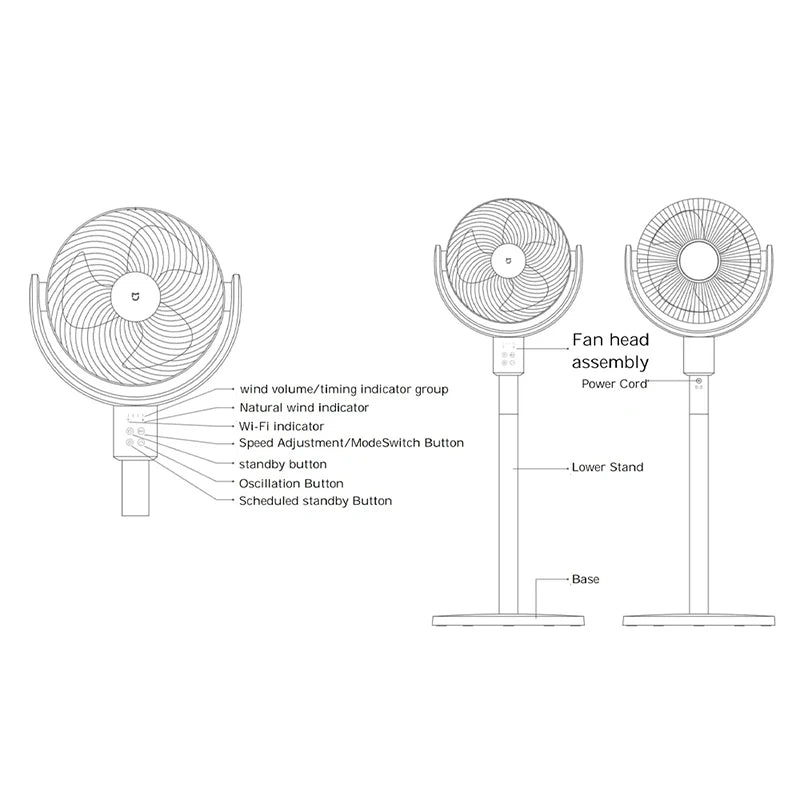Retractable Cordless Circulating Fan with App Control