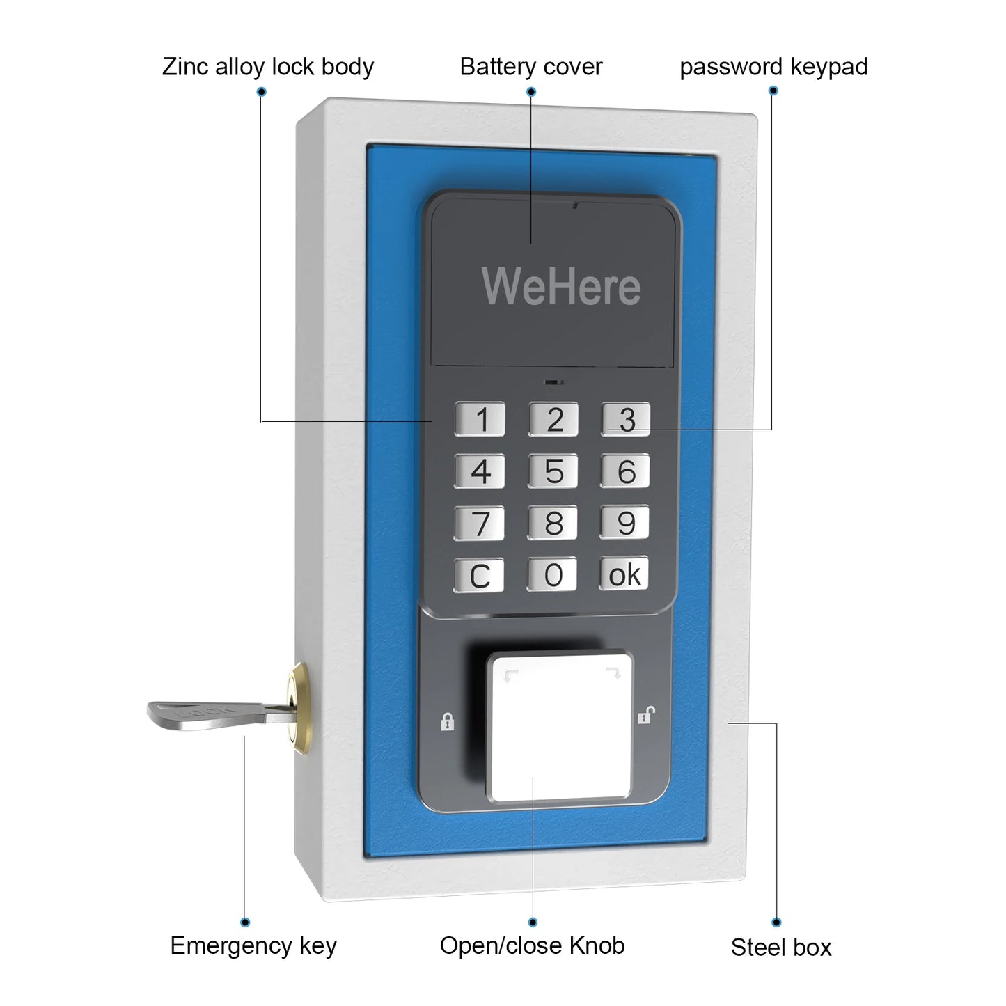 Smart App Controlled Key Safe Box Black