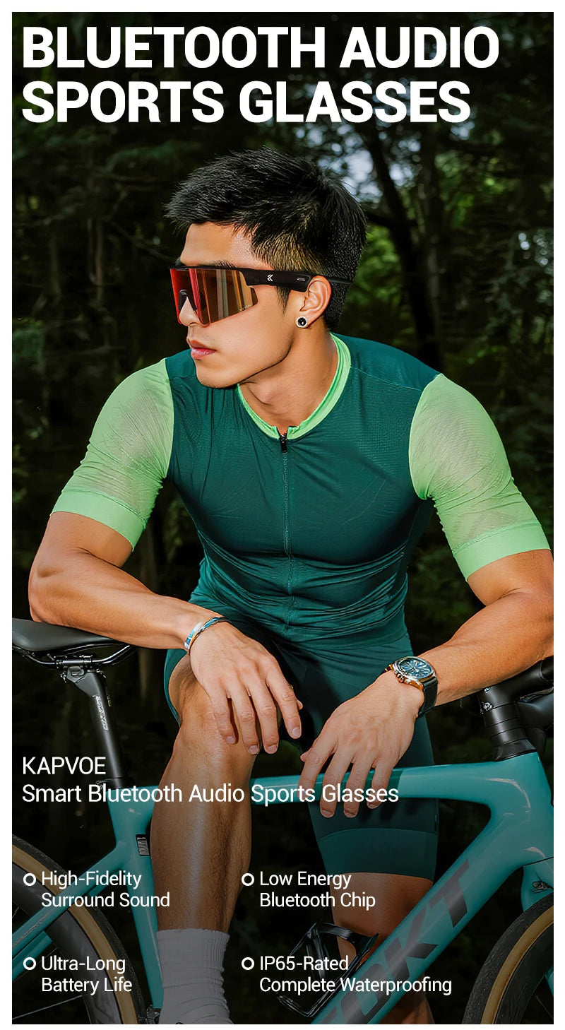 Silver Wireless Smart Sunglasses MP3 & Call Enabled for Sports