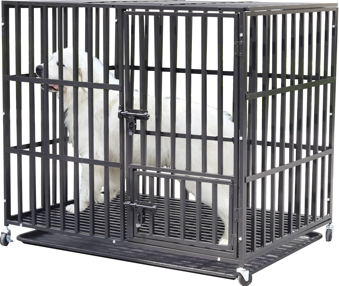 XXL Heavy Duty Dog Cage with Wheels & Secure Locks