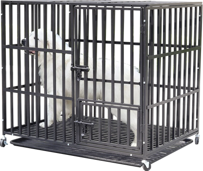 XXL Heavy Duty Dog Cage with Wheels & Secure Locks