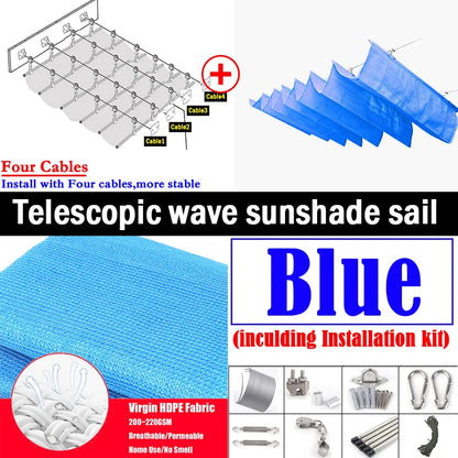 Telescopic 4x4m Blue Outdoor Shade Net