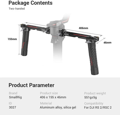 Adjustable Dual Handgrip Gimbal Stabilizer Handle