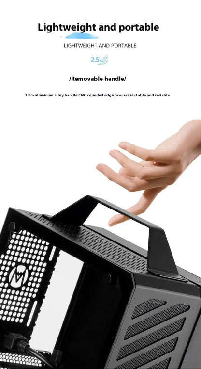 Portable Mini ITX Desktop Case Black Air Type C
