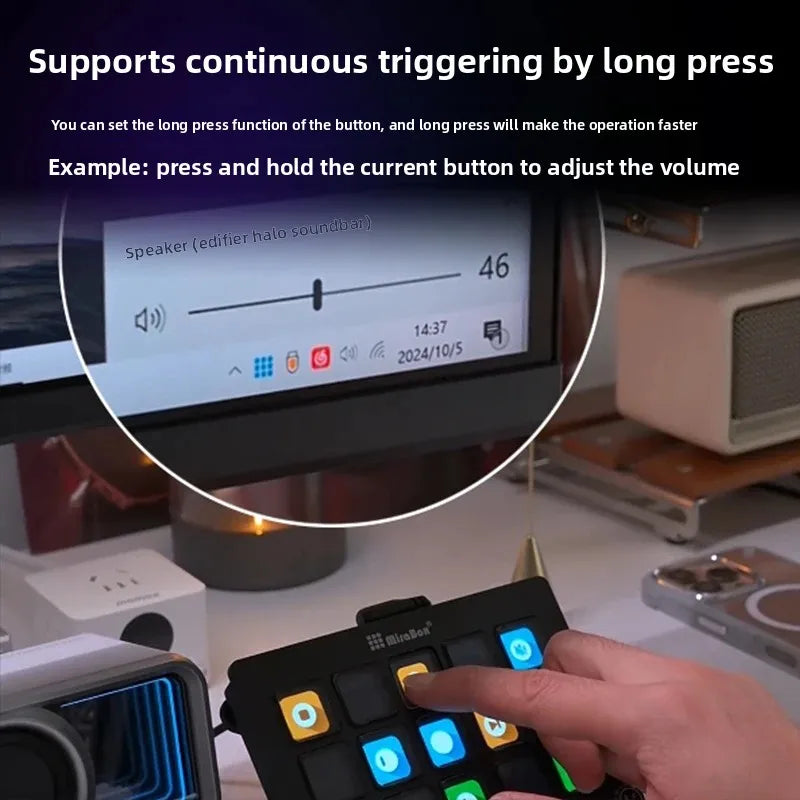 15-Key LCD Streaming Control Pad with Custom Buttons