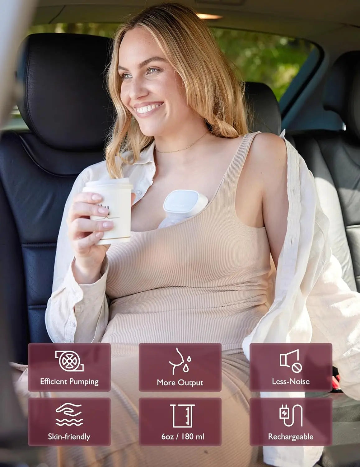 Wearable Electric Breast Pump Pack of Two Grey