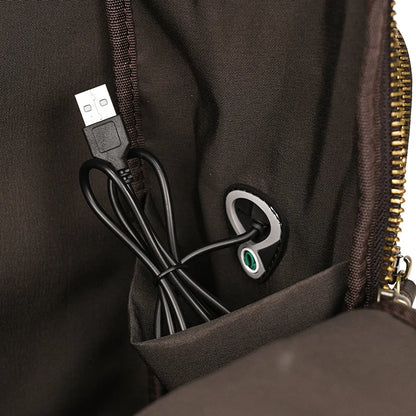 Business Travel Leather Backpack Large Capacity