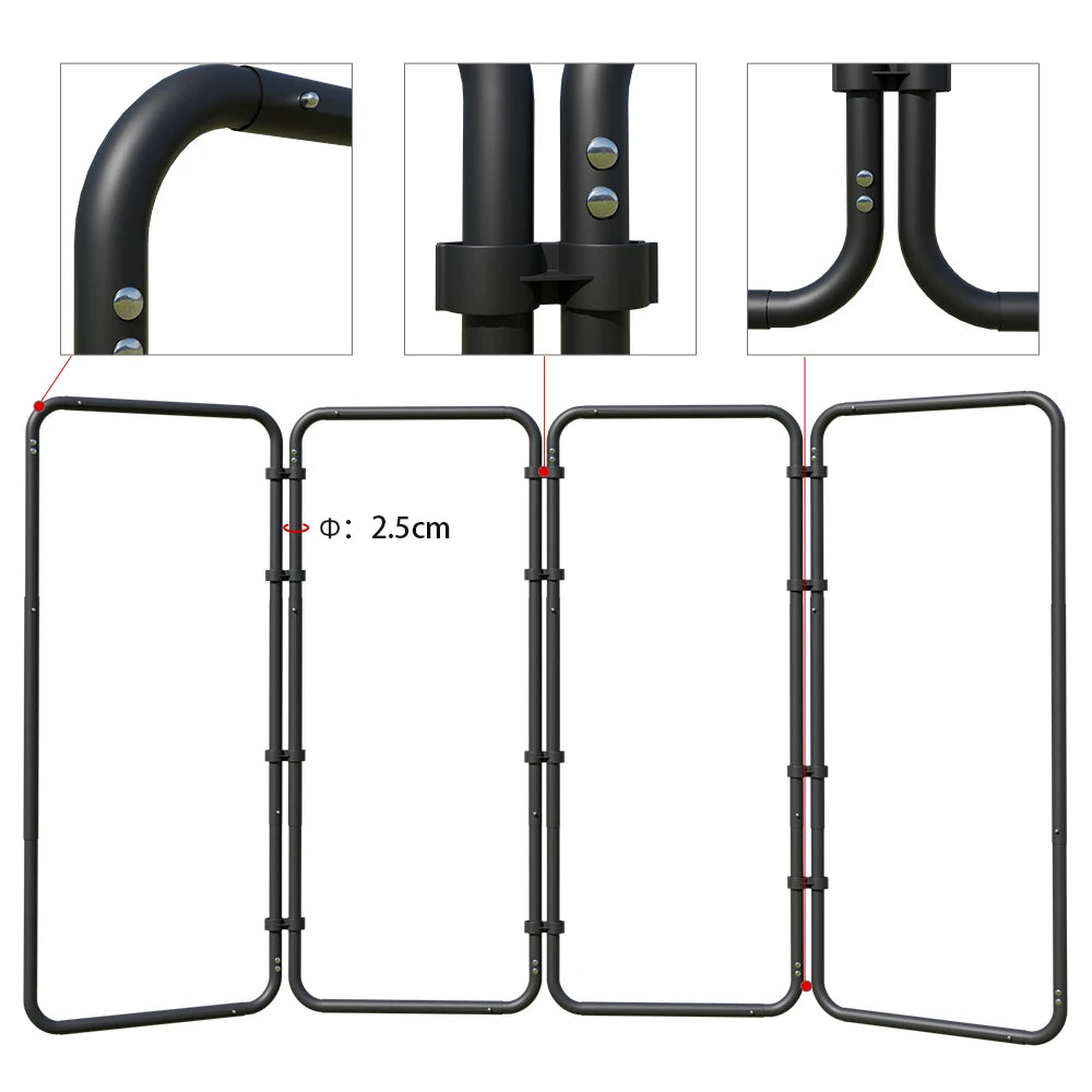 240x400cm Black Photography Background Stand with Screen