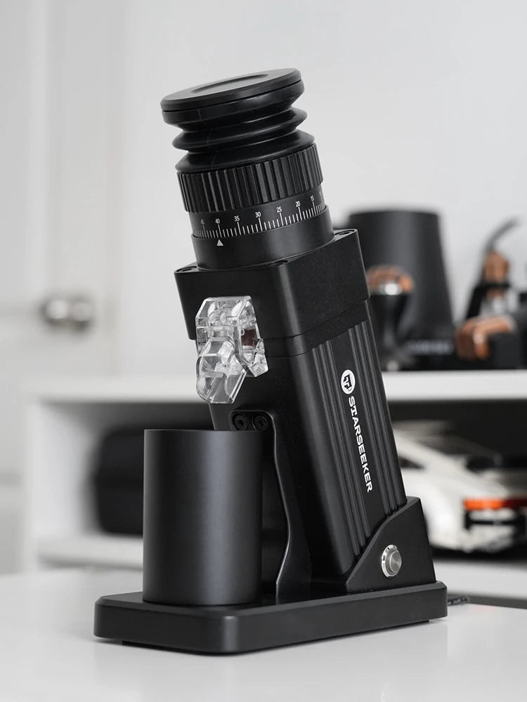 Electric Coffee Grinder 55mm Titanium Burr Stepless Adjustment