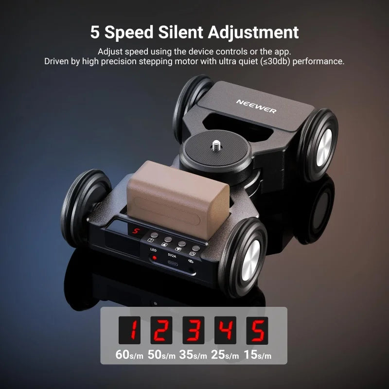 Portable Motorized Camera Slider Dolly for DSLR Smartphone