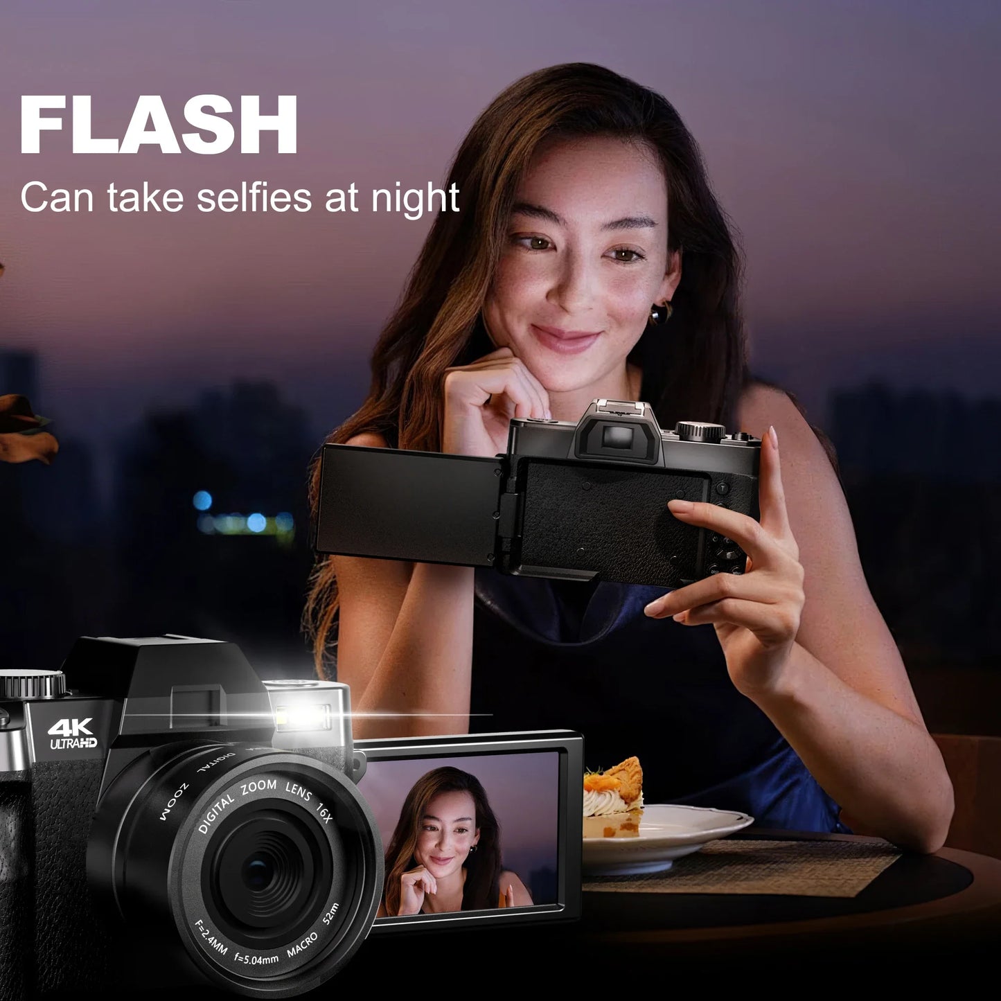 Compact 4K Camera with 48MP and WiFi Features