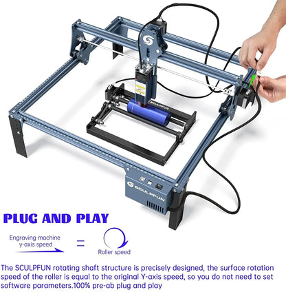 Cylindrical Object Laser Engraver Y-Axis Roller 150mm