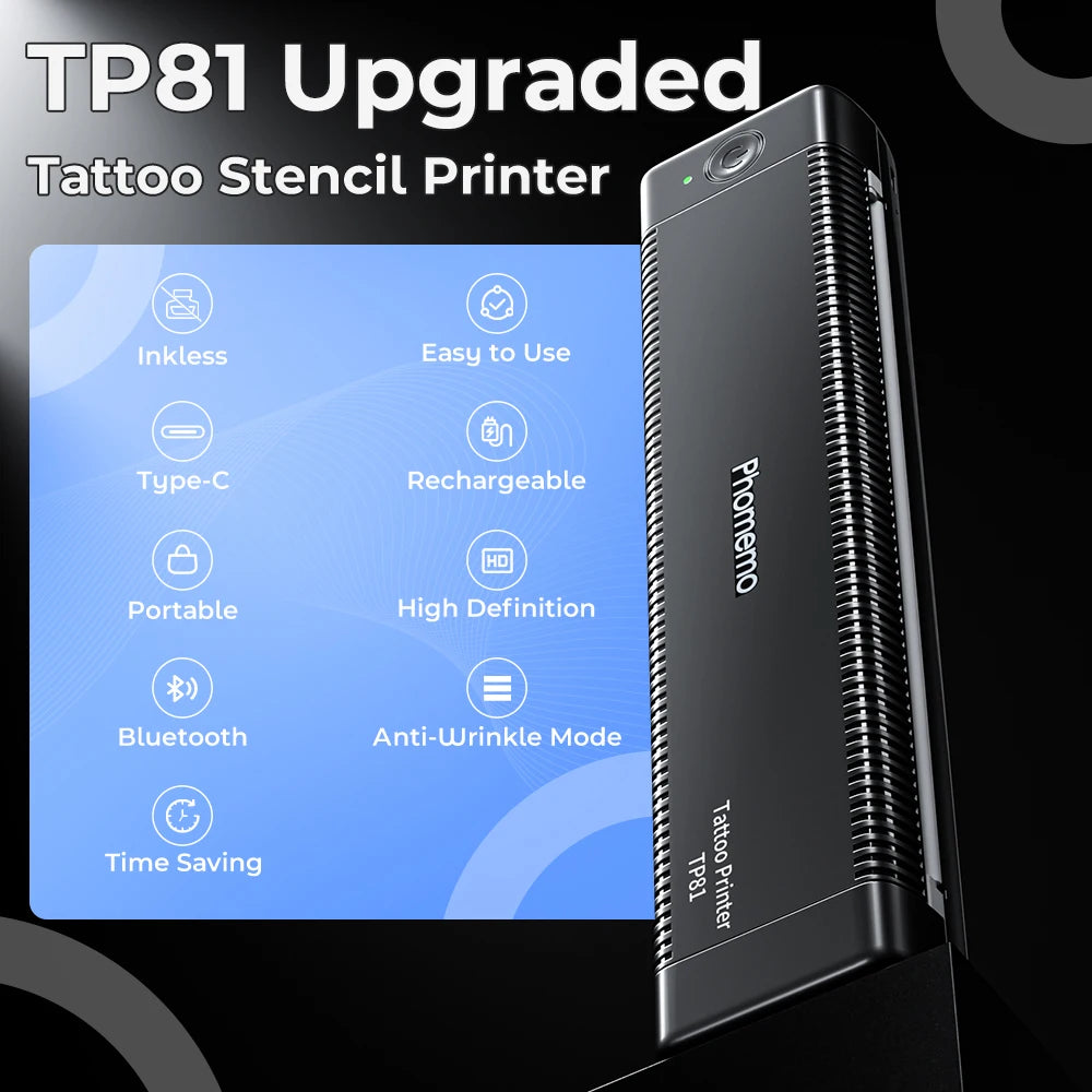 White Portable Wireless Tattoo Stencil Printer 2025 Version