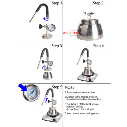Manual Milk Frother and Steaming Pot for Coffee Green