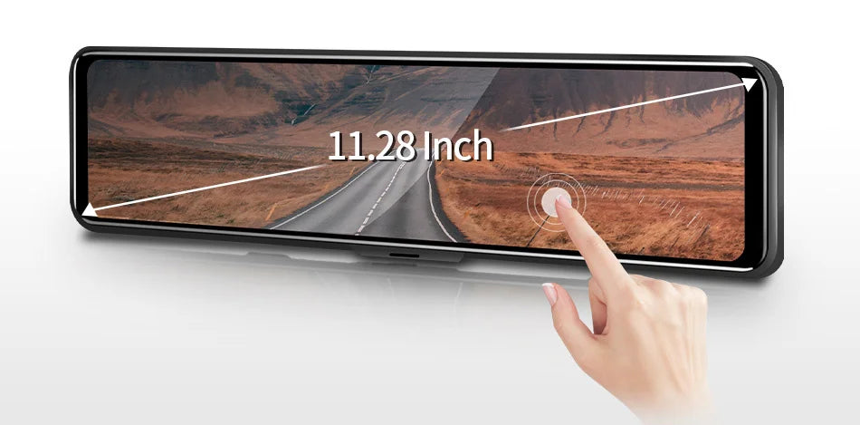 12 Inch 4K Dual Camera Rear View Mirror Dash Cam