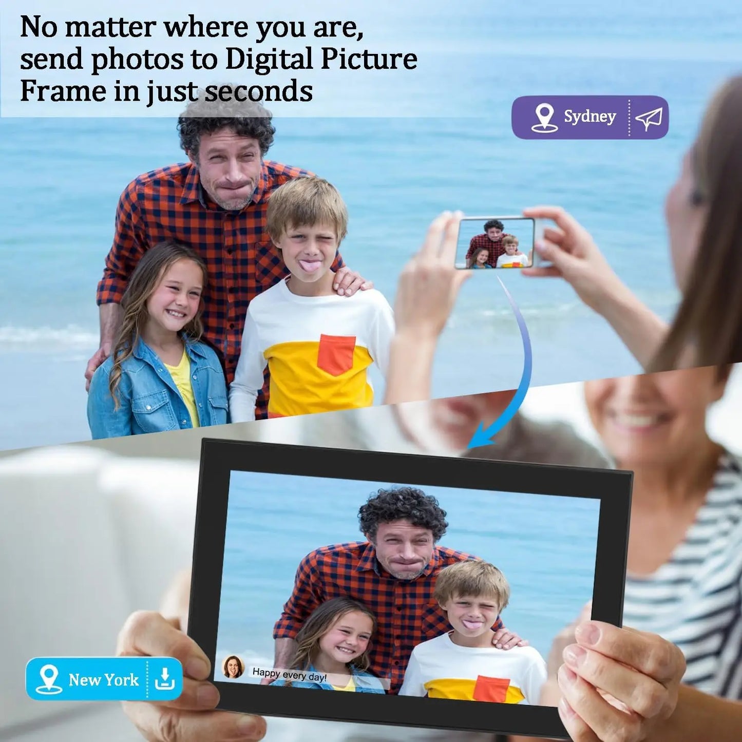 Smart WiFi 15.6" Touchscreen Digital Frame White