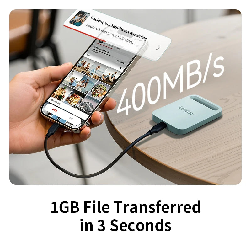 Portable 1TB External SSD USB 3.2 Type-C Drive